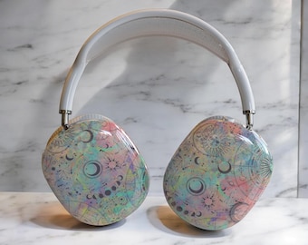 Étui Celestial Airpods Max 2 - Coque rigide de protection astrologie pour écouteurs Apple, accessoires esthétiques pastel Galaxy pour Airpods Max 2