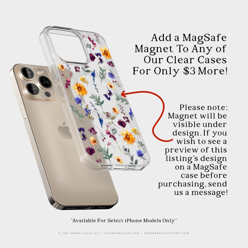 an advertisement for a phone case with flowers on it