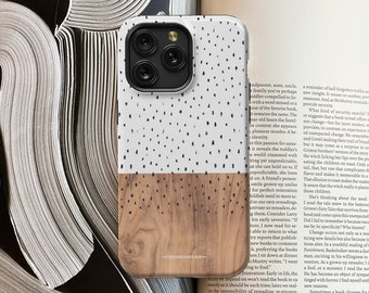 Mini Polka Dots Wood Print MagSafe Phone Case For iPhone 17 Air 16e 15 Pro Max 14 Plus 13 Mini Cover With Built In Magnet-On Sale!