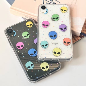 Pastel Alien Phone Case For iPhone 17 16 15 14 13 7 8 SE 2022 S26 S25