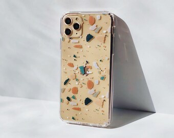 Minimal Terrazzo Clear Case for iPhone 17 Air 16e 15 14 13 Pro