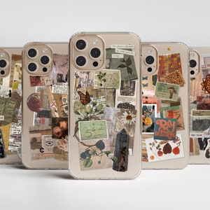 Vintage Scrap Collage Phone Case For iPhone 16 15 14 13 Pro Max 12 Mini XR 7 8 SE 2022 Galaxy S25 S24 Aesthetic Moodboard Design MagSafe