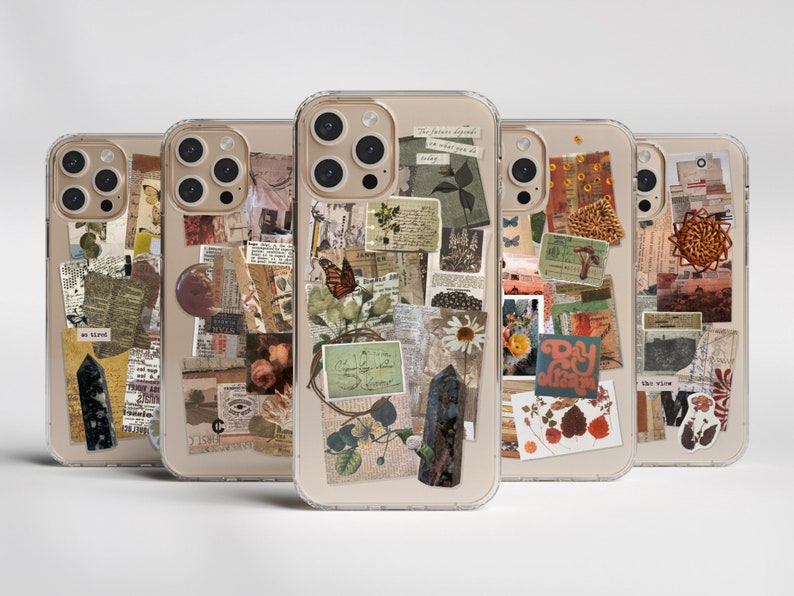 Vintage Scrap Collage Phone Cases For iPhone 13 11 Pro Max 12 Mini XR 7 8 Plus SE 2022 Aesthetic Moodboard Design The Urban Flair 