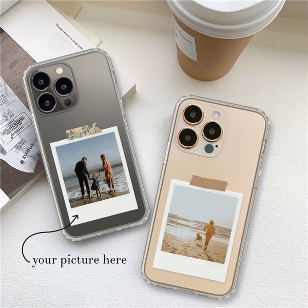 Simple Custom Picture Clear Phone Case | Cover For iPhone or Samsung Galaxy | Phone Cover With Personalizable Photo | Gift Idea For Her