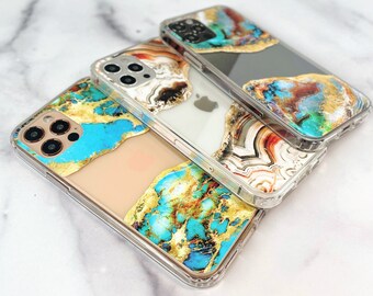 Geode Slice Print Phone Case For iPhone 17 16 15 14 13 7 8 SE Galaxy S26 S25