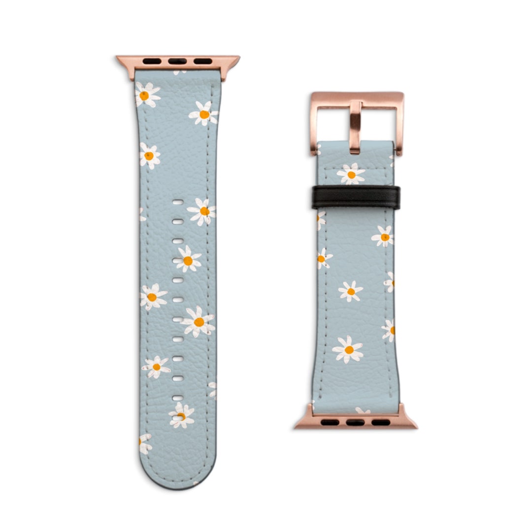 ★APPLE WATCH★KATE SPADE BLUE FLORAL SILICONE WATCH BAND Iridescent Jelly Scallop 38/40mm Band For Apple Watch