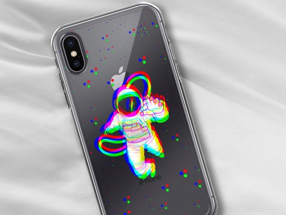 Glitch Astronaut Phone Case Clear Case For Iphone 12 11 Pro Etsy