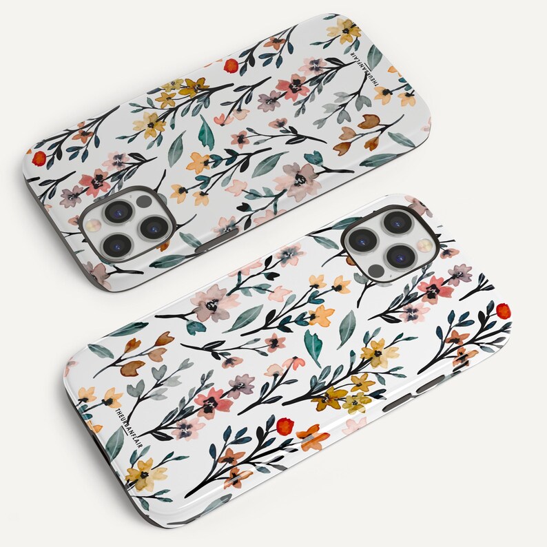 Cute Fall Watercolor Flowers Phone Case For iPhone 17 16 15 14 13 11 7 8 SE Galaxy S26 S25 Google Pixel 10 9 8 afbeelding 6