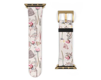 【botanical】Apple Watch バンド Chic Botanical Apple Watch Band Vegan Leather 38mm 40mm 41mm
