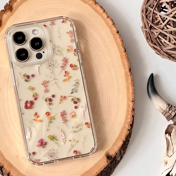 Aesthetic Watercolor Wild Flowers Phone Case For iPhone 15 14 13 Pro Max  12 Mini XR 7 8 SE 2022 Galaxy S24 Aesthetic Spring Floral Design