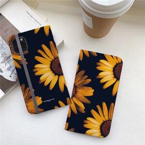 Sunflower iPhone Wallet Phone Case For iPhone 16 15 14 13 12 Mini Pro Max XR XS 7 8 Plus SE 2020 Galaxy S24 Case With Card Slots