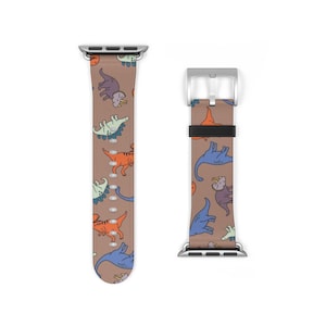 Dinosaur Apple Watch Band 40mm 38mm 41mm 42mm 45mm 44mm 46mm 49mm Apple Watch Straps Faux Vegan Leather Series 1-12 SE Ultra
