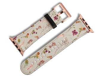 Aesthetic Watercolor Wild Flowers Apple Watch Band For Series 3 4 5 6 7 8 9 SE - 38mm 40mm 41mm 42mm 44mm 45mm Apple Watch Straps- On Sale!