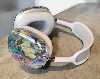 Étui pour AirPods Max coloré à imprimé zodiaque mystique et abalone | Snap On Air Pods Max Cover | Étui pour écouteurs AirPods Max | Idée cadeau astrologie