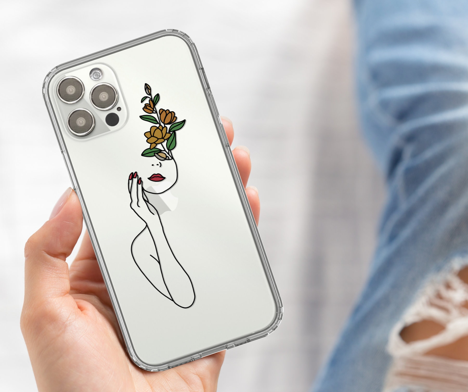 Topgraph Compatible With Iphone 17 Case Magsafe Clear,Magnetic Transparent Designer Cute Silicone Phone Cover Cases For Women - Brown Botanical Flowers - View #8