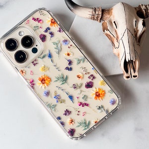 Aesthetic Sunflowers & Wild Flower Phone Case For iPhone 15 14 13 Pro Max 12 Mini 11 XR 7 8 SE 2022 Galaxy S24 Watercolor Spring Floral Bild 8