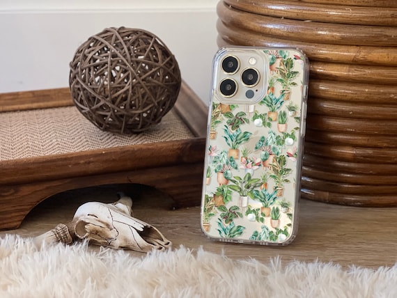 Cute House Plants Phone Case For iPhone 18 17 16 15 14 13 7 8 S26 S25 Clear Phone Cover With Design Gift Idea For Plant Lover MagSafe
