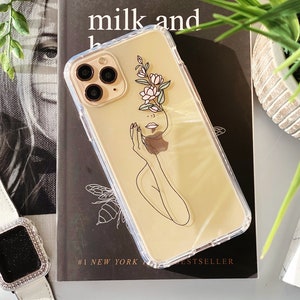 Minimal Feminine Line Art Phone Case For iPhone 16 15 14 13 12 11 7 8 SE Galaxy S25 S24 Case With Simple Aesthetic Design MagSafe