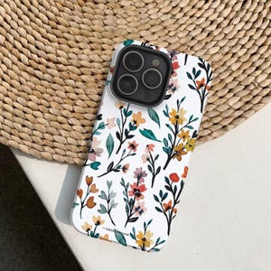 Cute Fall Watercolor Flowers Phone Case For iPhone 17 16 15 14 13 11 7 8 SE Galaxy S26 S25 Google Pixel 10 9 8 afbeelding 3