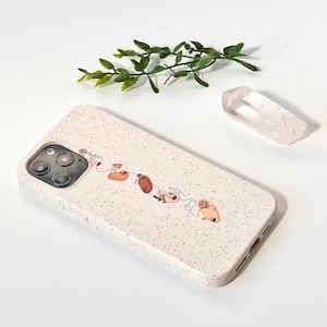 Line Art Eco Friendly Biodegradable Phone Case For iPhone 16 15 14 13 12 Mini Pro Max 7 8 SE 2020 Galaxy S24 Plus Sustainable Gift