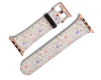 Pastel Watercolor Flowers Apple Watch Band 38mm 40mm 41mm 42mm 44mm 45mm 46mm 49mm Series 3 4 5 6 7 8 9 10 11 SE Ultra
