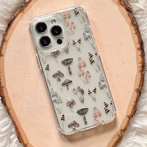 Neutral Mushrooms Phone Case For iPhone 17 16 15 14 13 7 8 SE Galaxy S26 S25