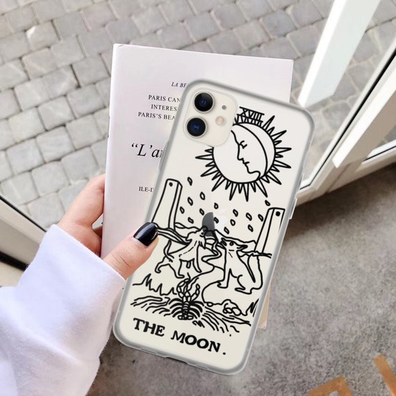 The Moon Iphone Case Clear Tarot Card Iphone Case Iphone 12 11 Etsy