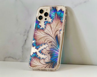 Unique Fractal Case For iPhone 17 Air 16e 15 14 13 Pro Max Mini 7 8 SE Clear Cover With Art Deco ather Design Galaxy S26 S25 MagSafe