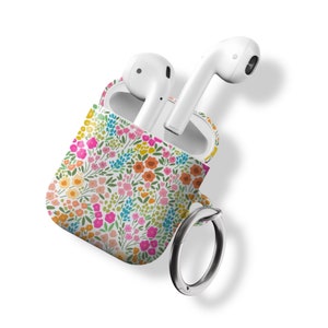 Cute Colorful Flowers Air Pods Case New Air Pod Pro 2nd Gen Cover With Keychain Carabiner Clip Airpod 1 2 Cases Floral Design- On Sale!
