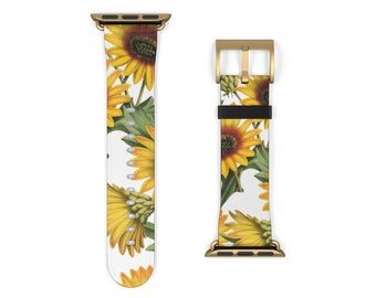 Sunflower Apple Watch Band Sun Flower Apple Watch Straps 38mm 40mm 41mm 42mm 44mm 45mm 46mm 49mm Series 3 4 5 6 7 8 9 10 11 SE Ultra
