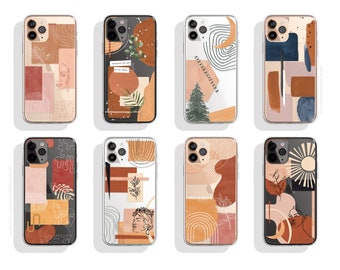 Modern Aesthetic Abstract Cases For iPhone 15 Pro 14 Plus 13 12 Mini  XR X 7 8 SE 2022 Boho Collage With Contemporary Design Best Selling