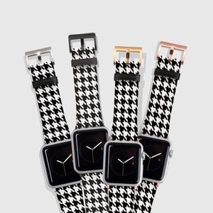 Luxury Houndstooth Woolen Cloth Strap For Apple Watch 41mm 38mm 40mm Metal  Design Leather Band For iwatch Series 8 7 6 SE 5 4 3