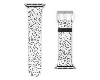 Line Art Apple Watch Band For Series 3 4 5 6 7 8 9 10 11 SE Ultra 38mm 40mm 41mm 42mm 44mm 45mm 46mm 49mm Apple Watch Straps