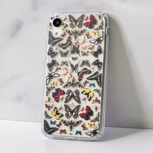 Vintage Butterfly Clear Phone Case For iPhone 15 14 13 12 Mini 11 XR 7 8 SE 2022 Galaxy S24 With Aesthetic Design - The Urban Flair