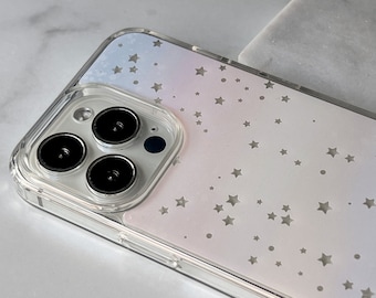 Pale Pastel Cut Out Stars Phone Case For iPhone 15 14 13 Pro Max  12 Mini XR 7 8 SE 2022 With Cute Aesthetic Design Galaxy S24 Ultra