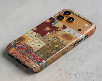 Mixed Media Print Boho Art Tough Phone Case | For iPhone 17 16 15 14 13 Mini Pro SE 7 8 Galaxy S26 S25 Pixel 10 | Maximalist Cover