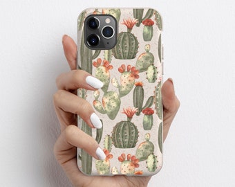 Vintage Cactus Biodegradable Phone Case for iPhone 15 14 13 12 11 XR 7 8 SE 2020 And Samsung Galaxy S24 S21- On Sale!
