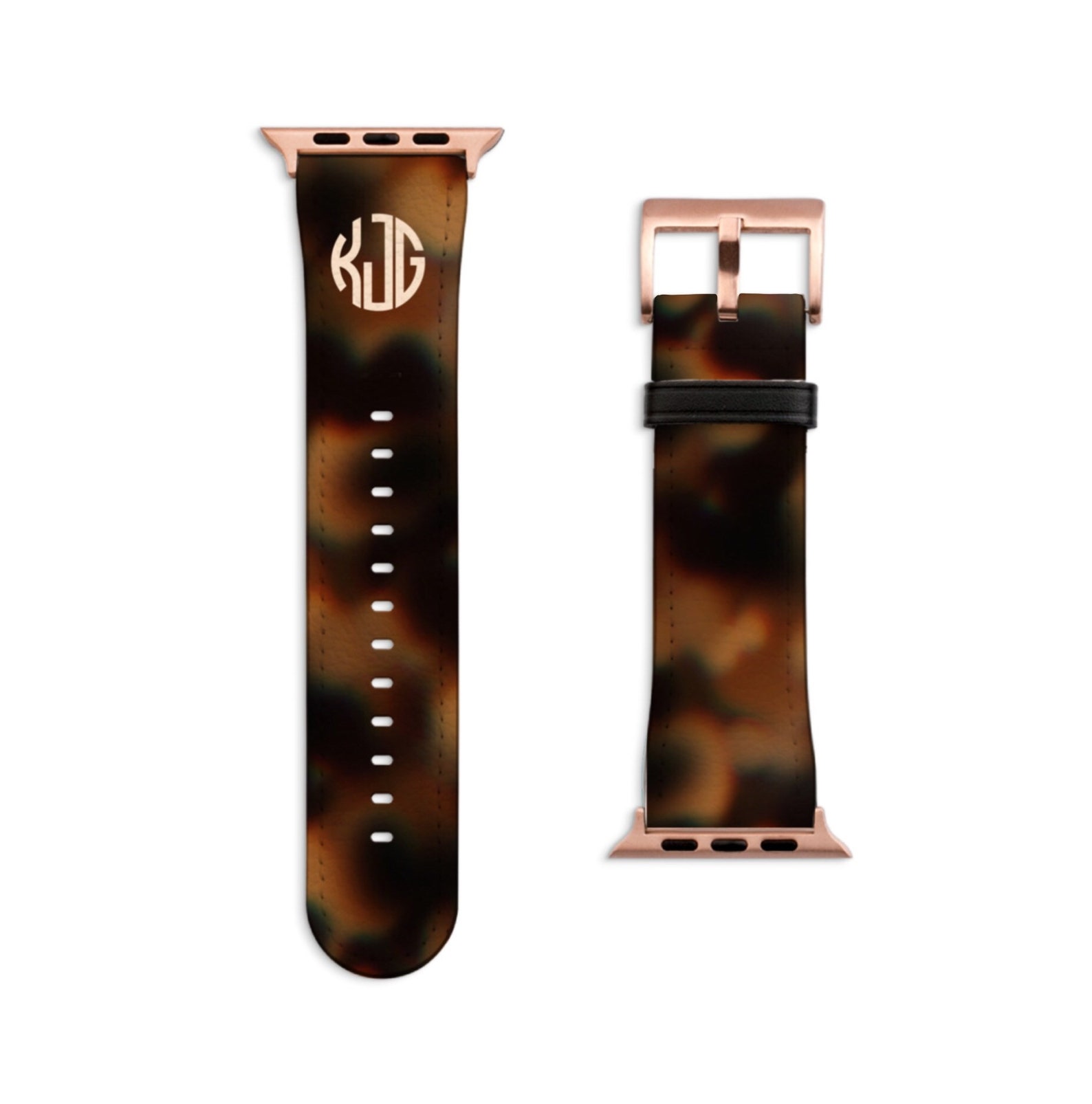 Monogram Tortoise Shell Apple Watch Band 40mm iWatch Straps Etsy