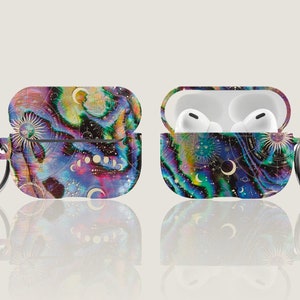 Zodiac Abalone AirPods Case Aesthetic Mystic Air Pods Case Pretty Air Pod Pro Cover With Keychain Carabiner Clip Airpod 1 2 Cases- On Sale!