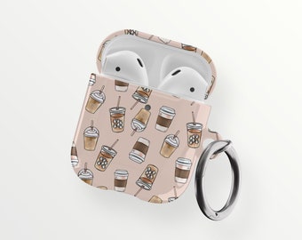 Cute Coffee AirPods Case Aesthetic Air Pods Case Pretty Pink Air Pod Pro Cover With Keychain Carabiner Clip Airpod 1 2 Cases- On Sale!