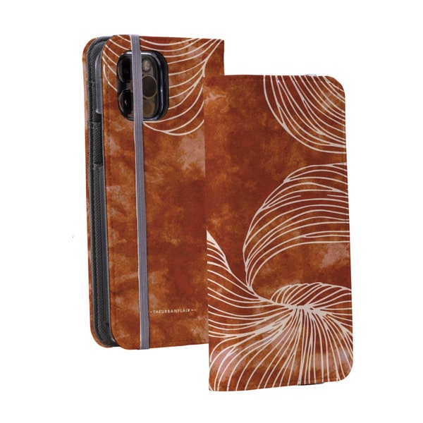 Grunge Brick Boho Tie Dye Wallet Case For iPhone 15 14 13 12 Mini 11 Pro Max XR XS Max 7 8 Plus SE 2020 S24  With Card Slots Vegan Leather