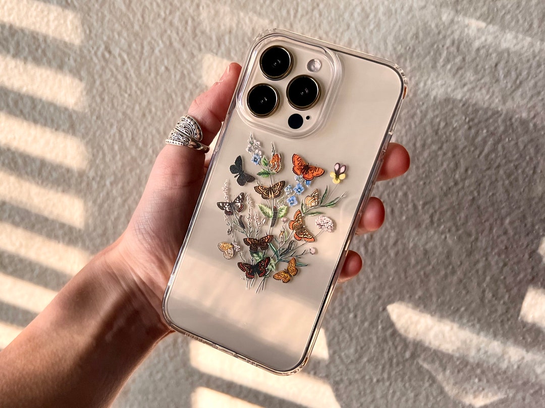 Vintage Butterfly Botany Phone Case for iPhone 17 16e 15 14 13 Mini 7 8 SE  S26 S25 Clear Case With Floral Design the Urban Flair Magsafe - Etsy