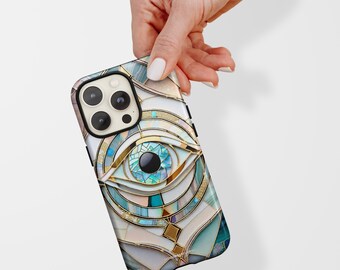Mystic Eye Stained Glass Illusion Print MagSafe Phone Case For iPhone 17 16 15 14 13 Galaxy S26