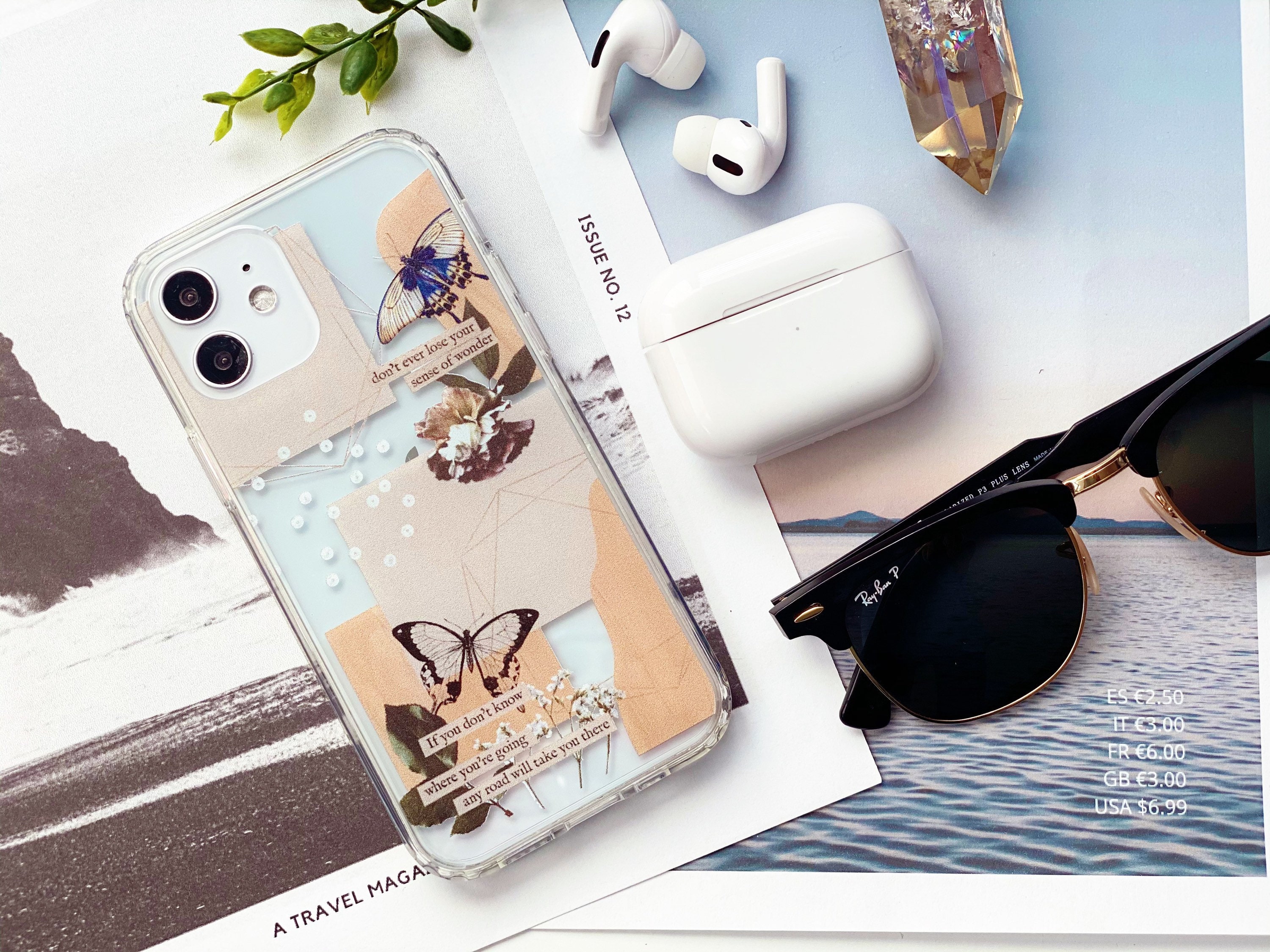 Cute Butterfly Collage Clear Phone Case For Iphone 12 Mini 11 Etsy India