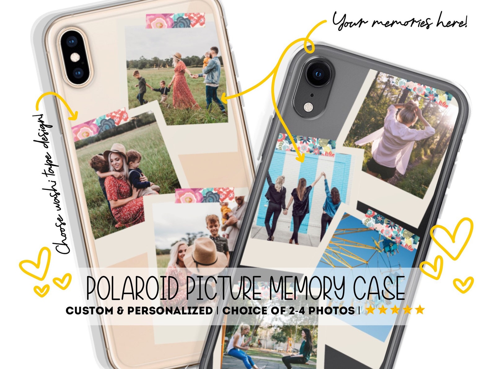 Custom Memory Polaroid Clear Phone Case With Photos for Iphone Etsy