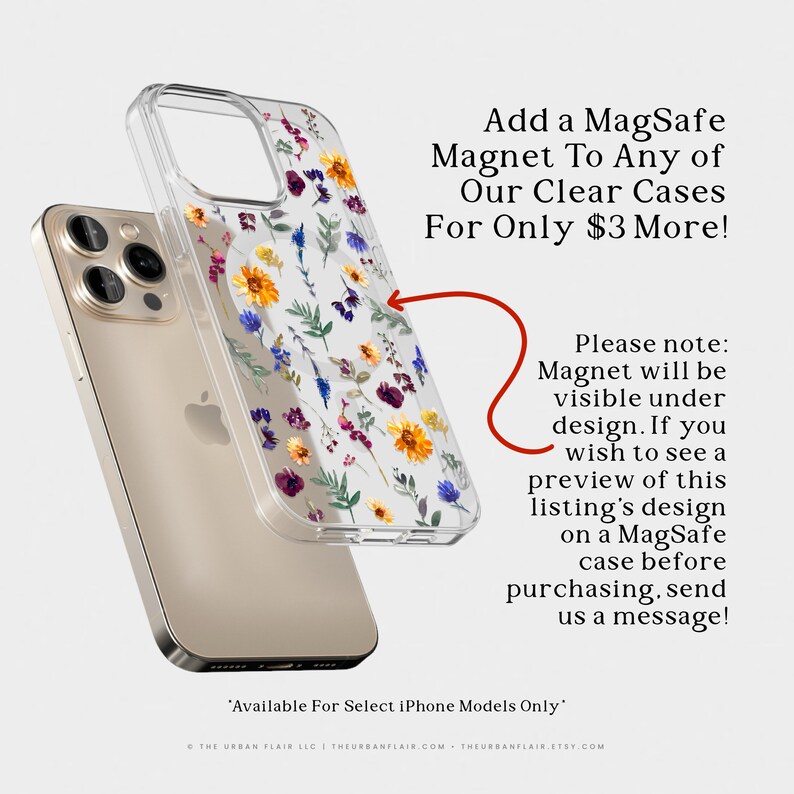 an advertisement for a phone case with flowers on it