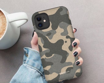 Textured Look Camouflage Print Phone Case For iPhone 15 14 13 12 Mini 11 Pro Max XR XS 7 8 Plus SE 202e Galaxy S24 Google Pixel 8 7 Pro