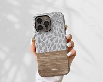 Cute Drops & Wood Print MagSafe Phone Case For iPhone 17 16 15 14 13 Galaxy S26