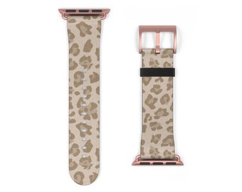 Cheetah Animal Print Apple Watch Band Series 3 4 5 6 7 8 9 SE 38mm 40mm 41mm 42mm 44mm 45mm Apple Watch Straps Vegan Faux Leather