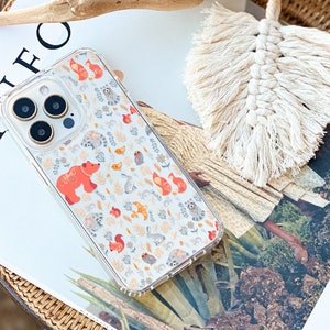 Scandinavian Woodland Animal Phone Case For iPhone 16 15 14 13 12 Pro Max 7 8 XR SE 2022 MagSafe Clear Case With Design Galaxy S25 S24 S23